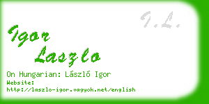 igor laszlo business card